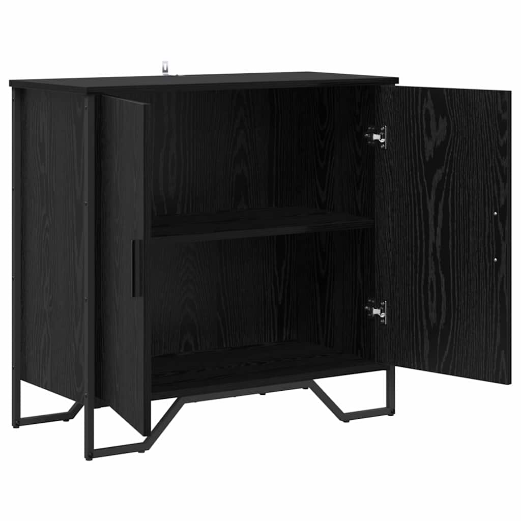 Dressoir Zwart eiken 78 x 35.5 x 74.5 cm Bewerkt hout