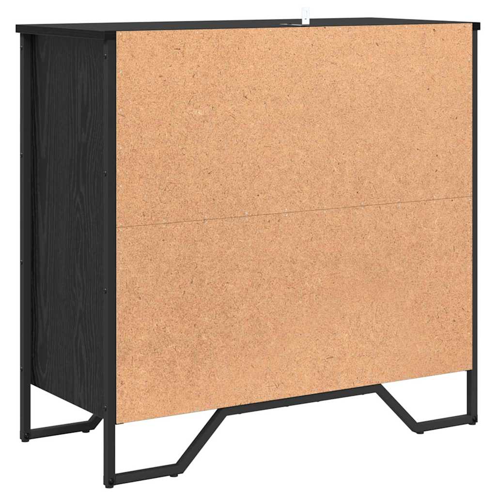 Dressoir Zwart eiken 78 x 35.5 x 74.5 cm Bewerkt hout