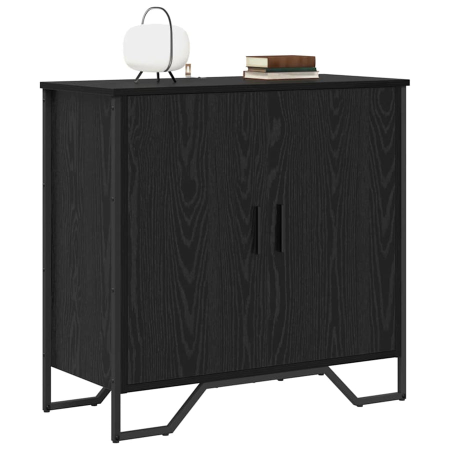 Dressoir Zwart eiken 78 x 35.5 x 74.5 cm Bewerkt hout