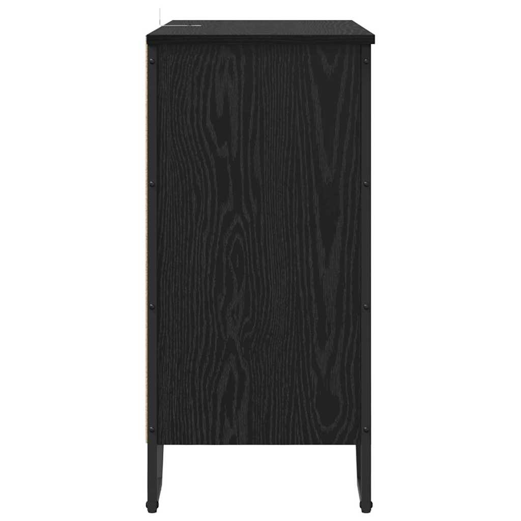 Dressoir Zwart eiken 78 x 35.5 x 74.5 cm Bewerkt hout