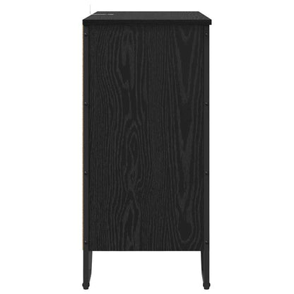 Dressoir Zwart eiken 78 x 35.5 x 74.5 cm Bewerkt hout