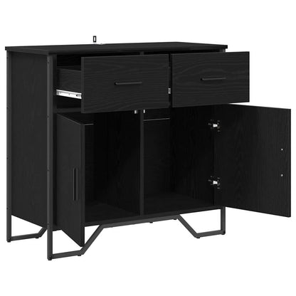 Dressoir Zwart eiken 79.5 x 35.5 x 74.5 cm Bewerkt hout