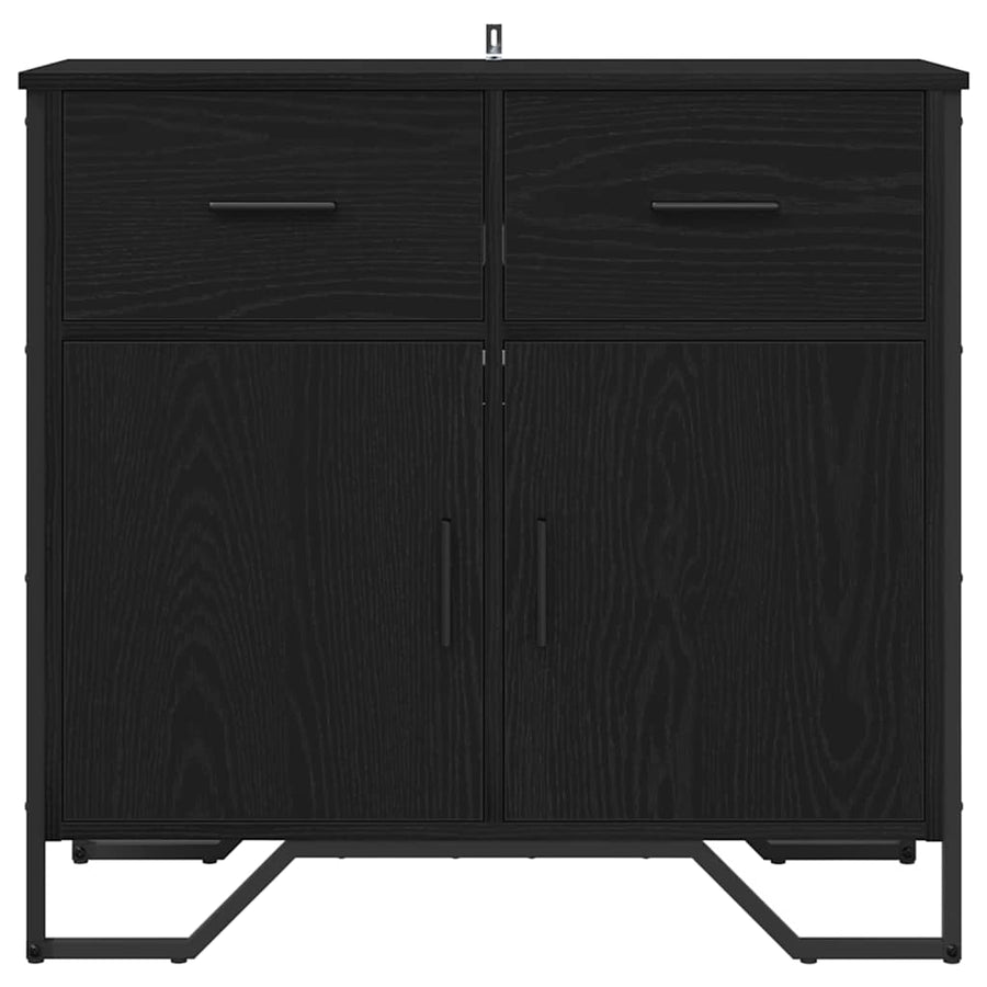 Dressoir Zwart eiken 79.5 x 35.5 x 74.5 cm Bewerkt hout