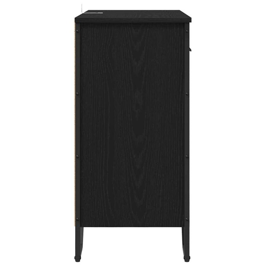 Dressoir Zwart eiken 79.5 x 35.5 x 74.5 cm Bewerkt hout