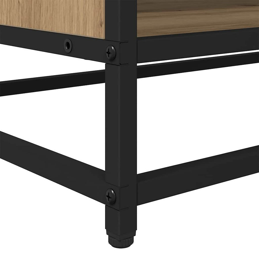 TV-kast artisanaal eikenkleurig 61 x 40 x 46 cm Bewerkt hout