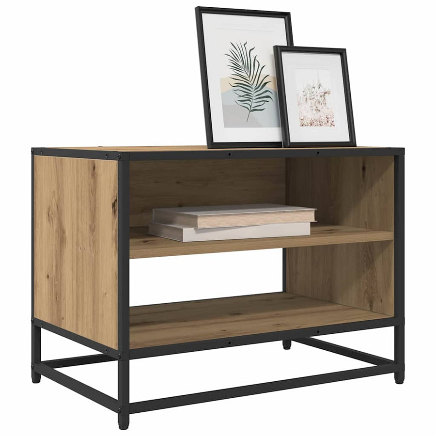 TV-kast artisanaal eikenkleurig 61 x 40 x 46 cm Bewerkt hout