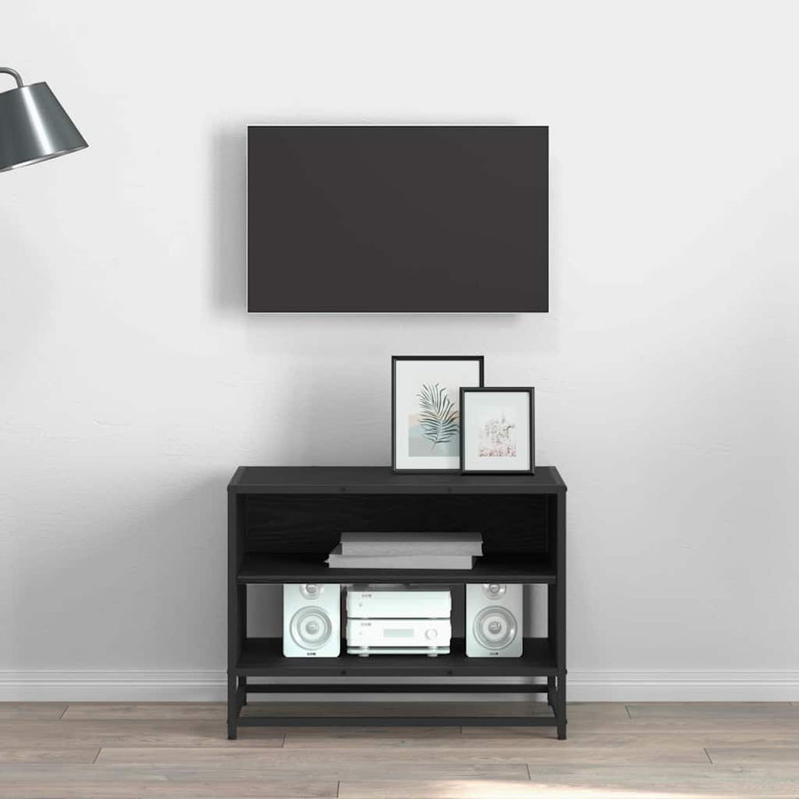 TV-kast Zwart eiken 61 x 40 x 46 cm Bewerkt hout