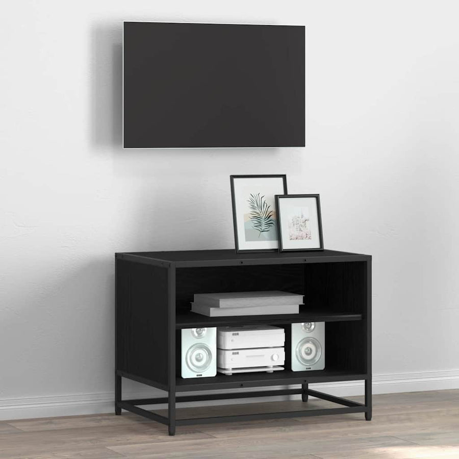 TV-kast Zwart eiken 61 x 40 x 46 cm Bewerkt hout