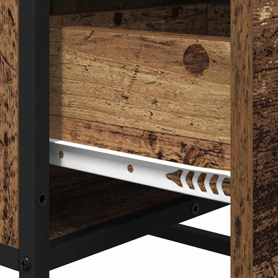 Dressoir met lade Oud hout 35.5 x 35 x 76 cm Bewerkt hout