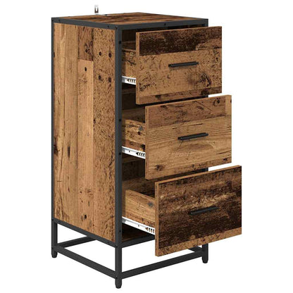 Dressoir met lade Oud hout 35.5 x 35 x 76 cm Bewerkt hout
