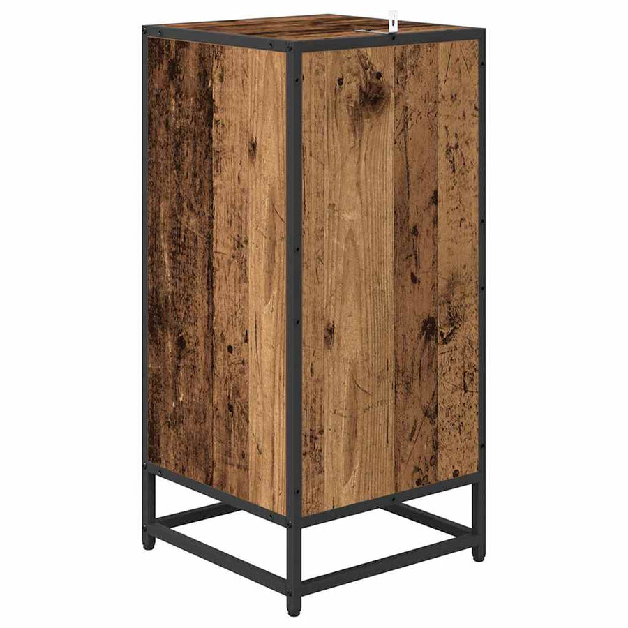 Dressoir met lade Oud hout 35.5 x 35 x 76 cm Bewerkt hout