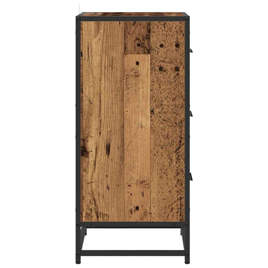 Dressoir met lade Oud hout 35.5 x 35 x 76 cm Bewerkt hout