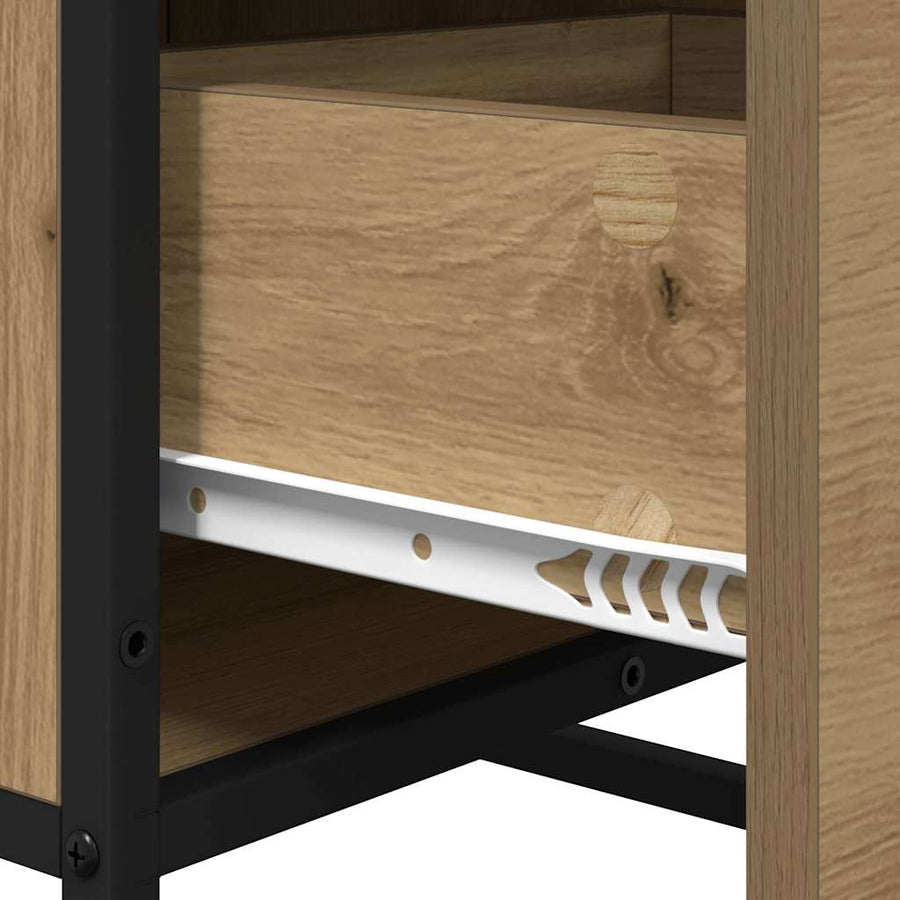 Dressoir artisanaal eikenkleurig 35.5 x 35 x 76 cm Bewerkt hout