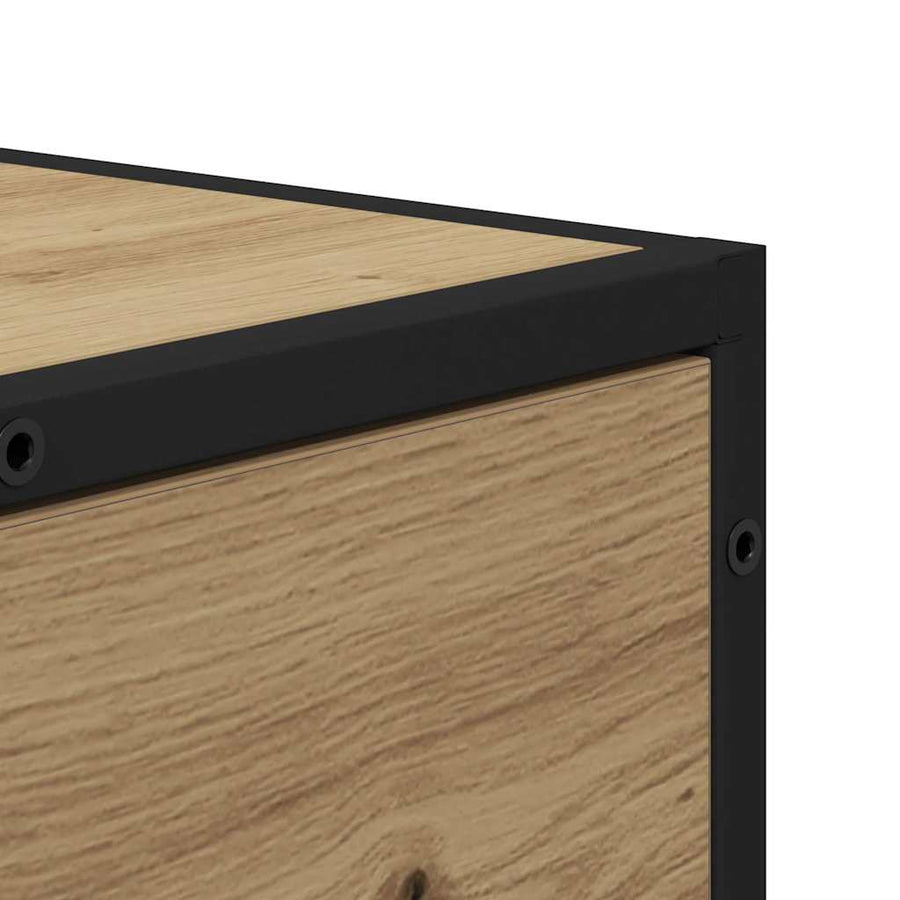 Dressoir artisanaal eikenkleurig 35.5 x 35 x 76 cm Bewerkt hout