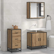 Dressoir artisanaal eikenkleurig 35.5 x 35 x 76 cm Bewerkt hout