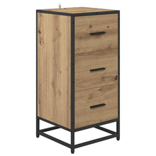 Dressoir artisanaal eikenkleurig 35.5 x 35 x 76 cm Bewerkt hout
