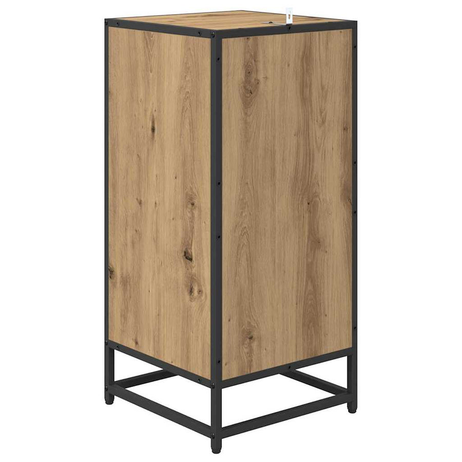 Dressoir artisanaal eikenkleurig 35.5 x 35 x 76 cm Bewerkt hout