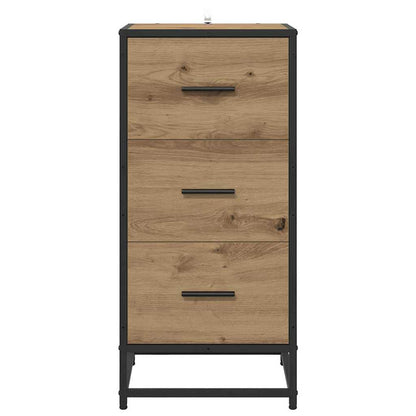 Dressoir artisanaal eikenkleurig 35.5 x 35 x 76 cm Bewerkt hout