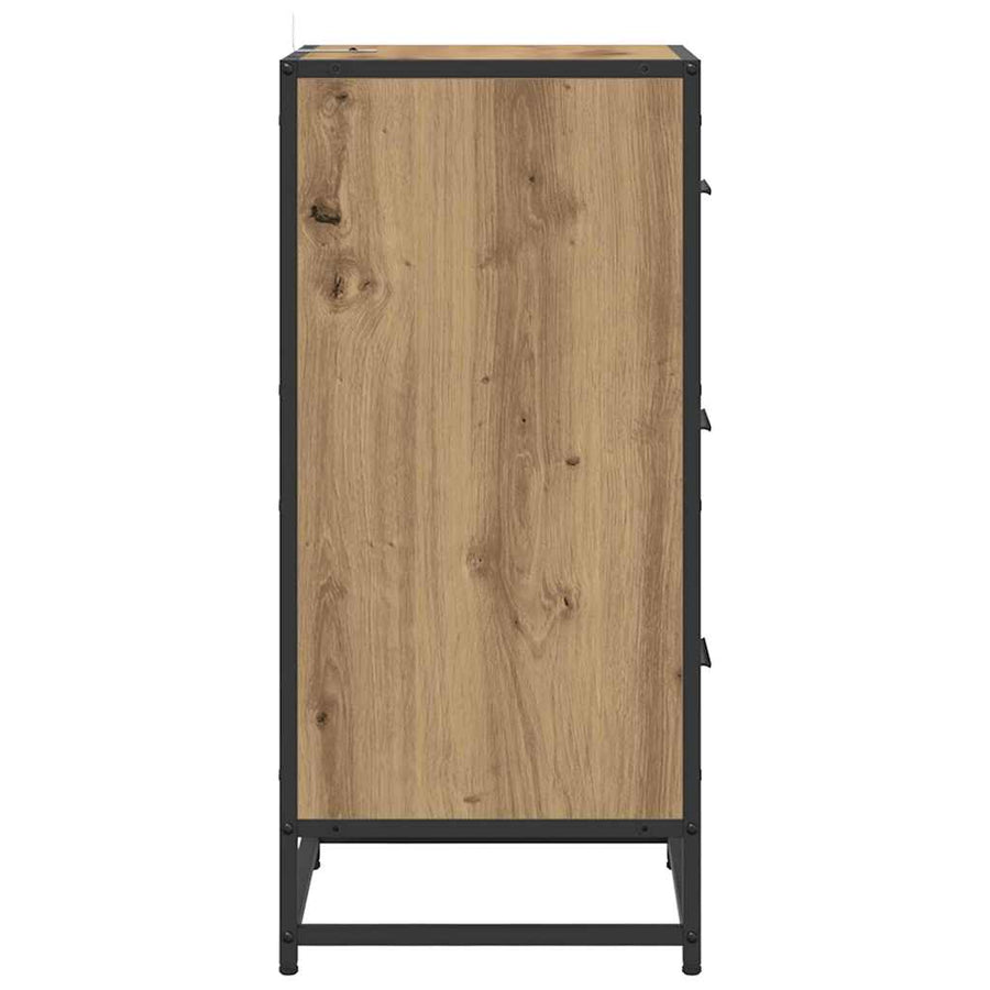 Dressoir artisanaal eikenkleurig 35.5 x 35 x 76 cm Bewerkt hout