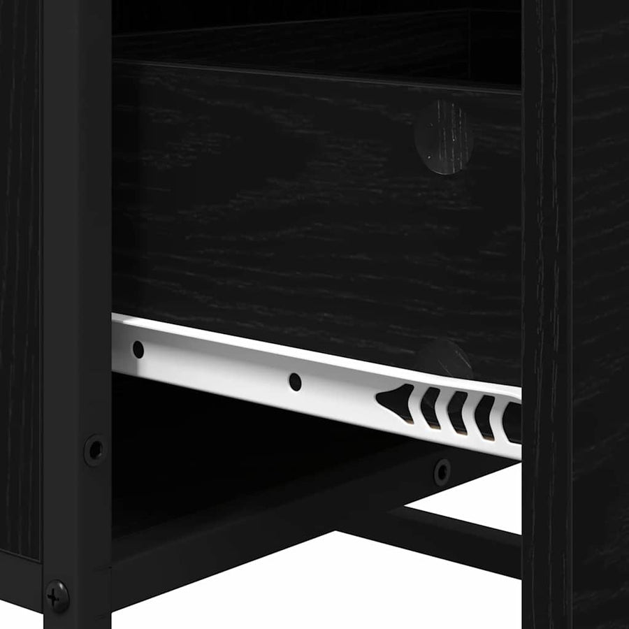 Dressoir met lade Zwart eiken 35.5 x 35 x 76 cm Bewerkt hout