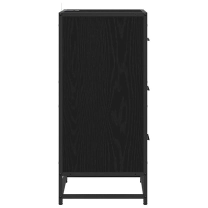 Dressoir met lade Zwart eiken 35.5 x 35 x 76 cm Bewerkt hout
