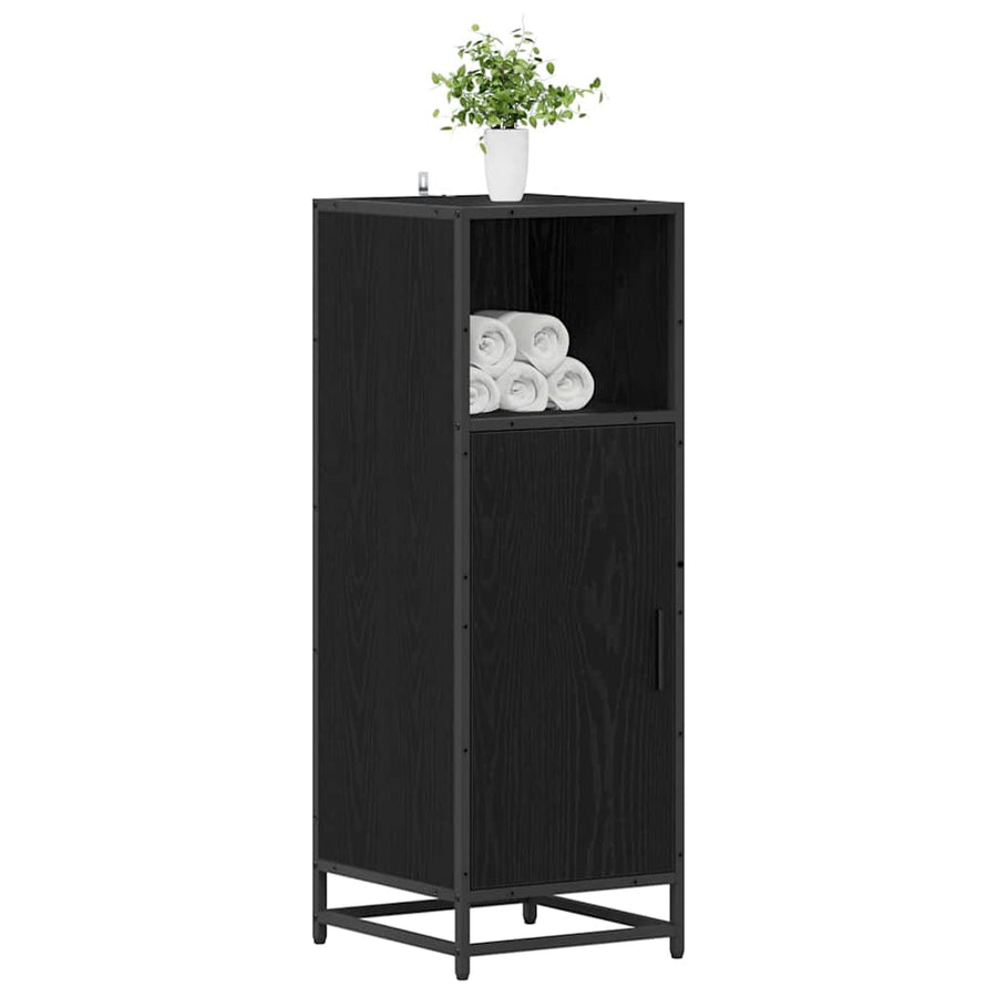 Badkamer Kast Zwart eiken 35 x 37,5 x 100 cm Bewerkt hout