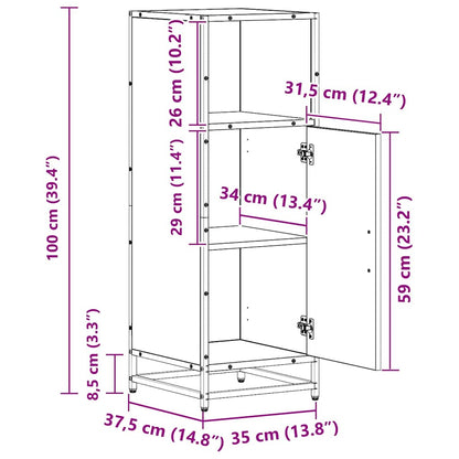 Badkamer Kast Zwart eiken 35 x 37,5 x 100 cm Bewerkt hout