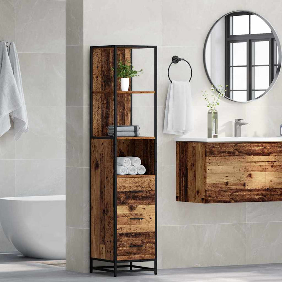 Badkamermeubelset Oud Hout 35 x 37,5 x 166 cm Bewerkt hout