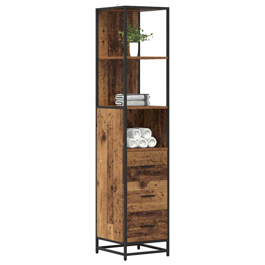 Badkamermeubelset Oud Hout 35 x 37,5 x 166 cm Bewerkt hout