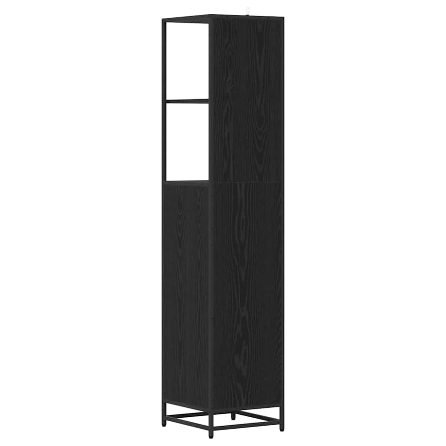 Badkamermeubelset Zwart Eiken 35 x 37,5 x 166 cm Bewerkt hout