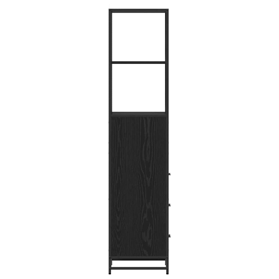 Badkamermeubelset Zwart Eiken 35 x 37,5 x 166 cm Bewerkt hout