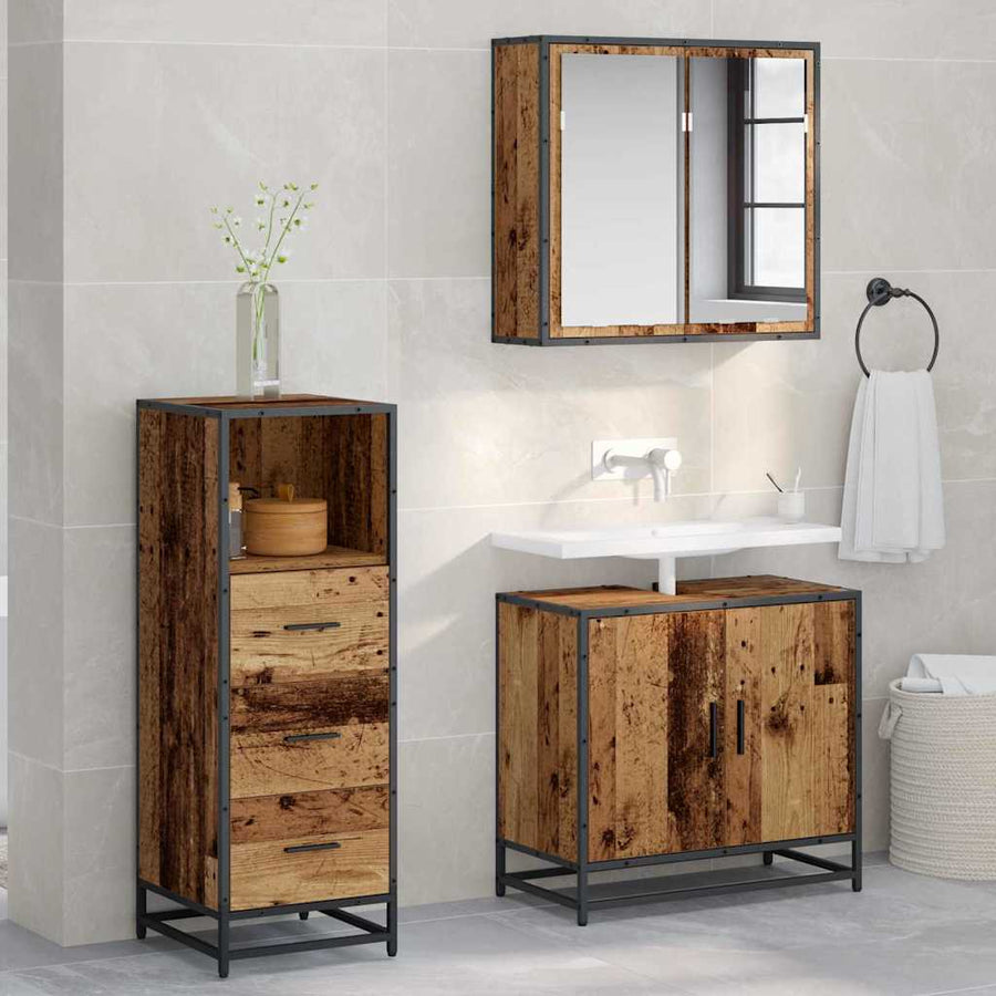 Badkamermeubelset Oud Hout 35 x 37,5 x 100 cm Bewerkt hout