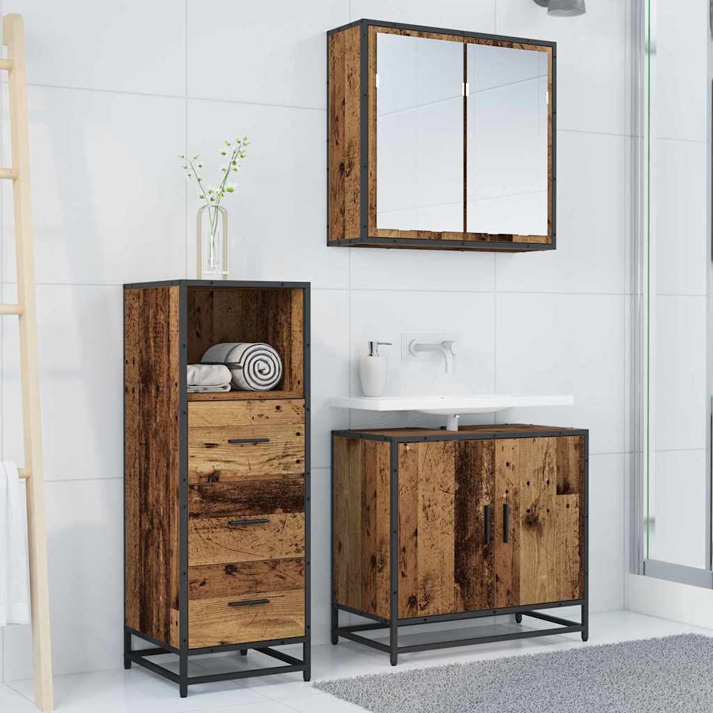 Badkamermeubelset Oud Hout 35 x 37,5 x 100 cm Bewerkt hout