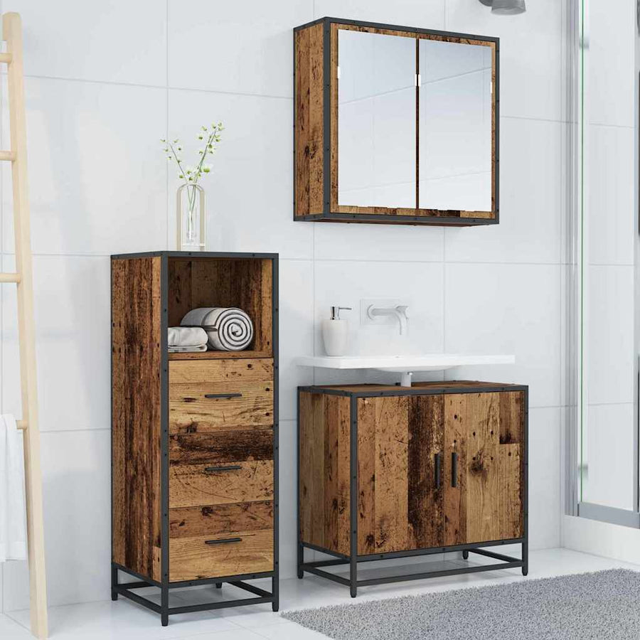 Badkamermeubelset Oud Hout 35 x 37,5 x 100 cm Bewerkt hout