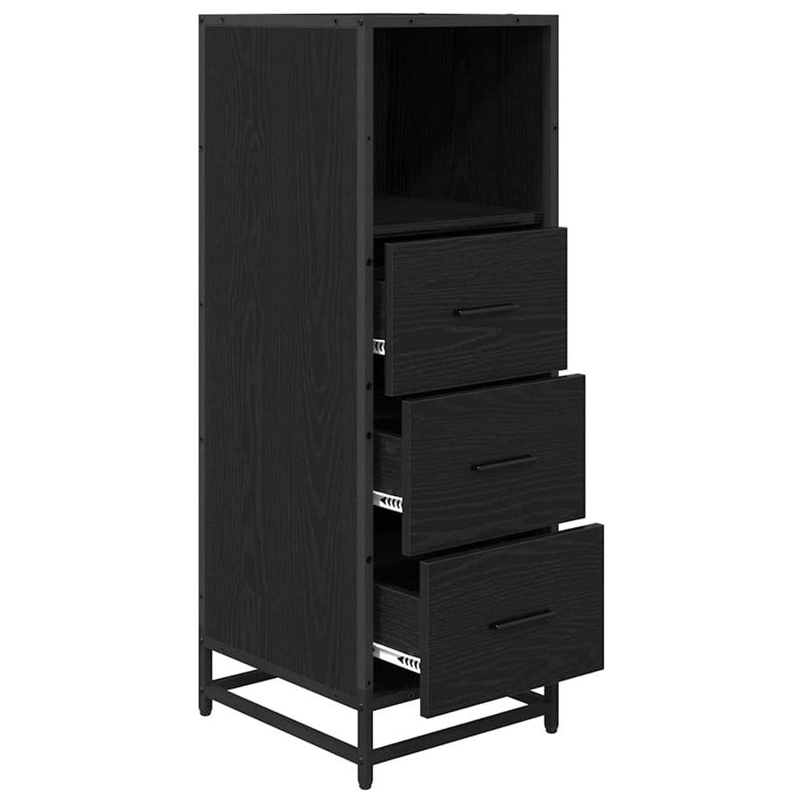 Badkamer Kast Zwart eiken 35 x 37,5 x 100 cm Bewerkt hout