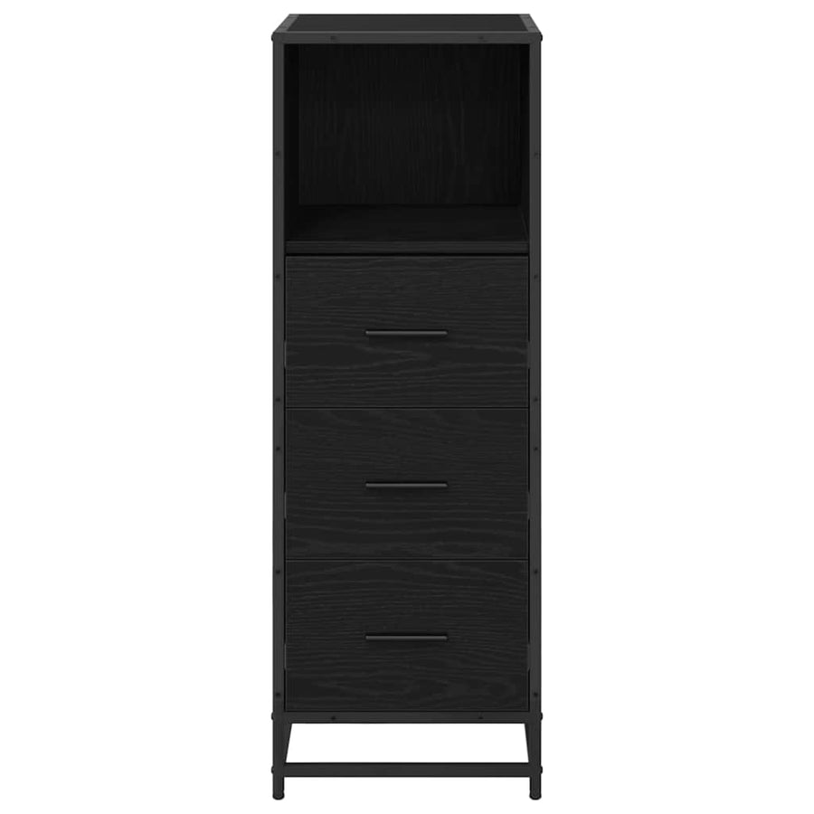 Badkamer Kast Zwart eiken 35 x 37,5 x 100 cm Bewerkt hout