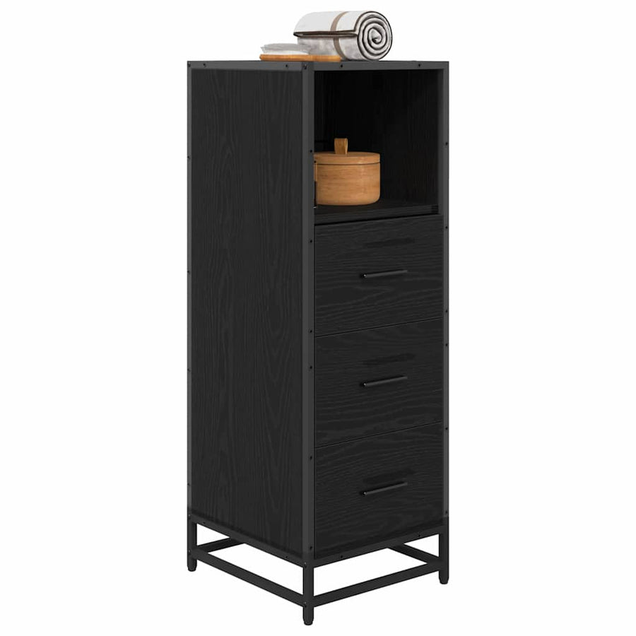 Badkamer Kast Zwart eiken 35 x 37,5 x 100 cm Bewerkt hout