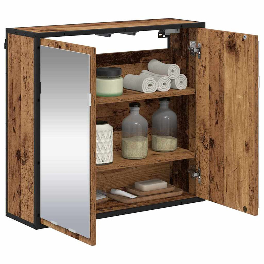 Wandplank met plank Wandgemonteerd Oudhout 65 x 20 x 60 cm