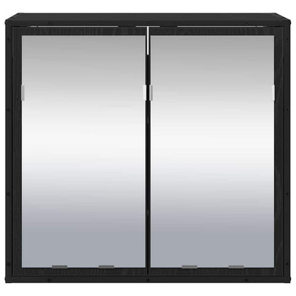 Wandplank met plank Wandgemonteerd Zwart Eiken 65 x 20 x 60 cm