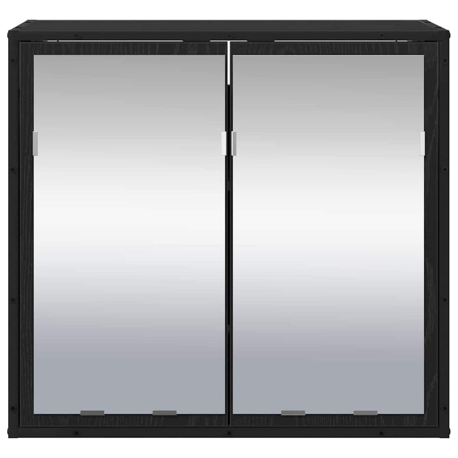 Wandplank met plank Wandgemonteerd Zwart Eiken 65 x 20 x 60 cm