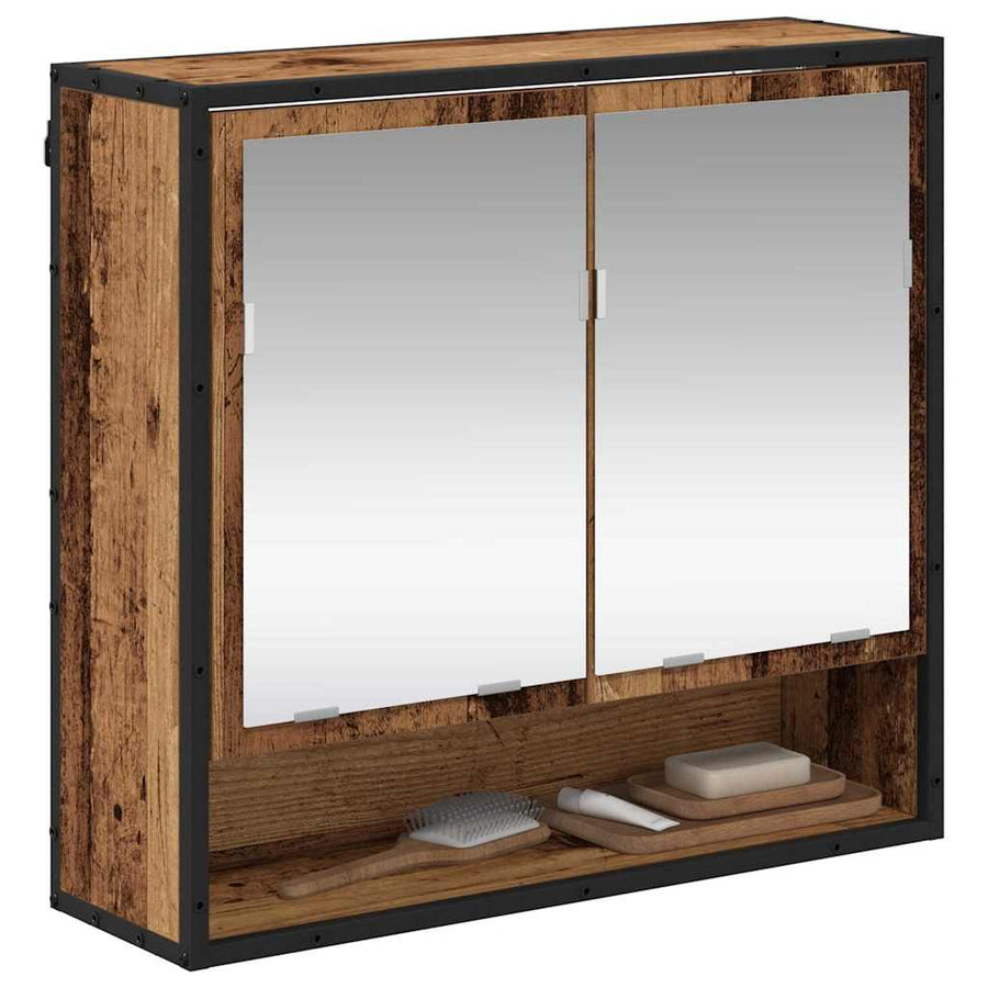 Badkamer spiegelkast Oud hout 65 x 20 x 60 cm Bewerkt hout