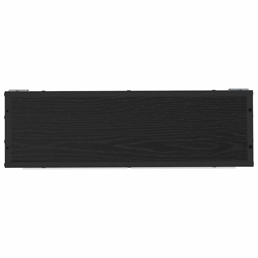 Wandplank met plank Wandgemonteerd Zwart Eiken 65 x 20 x 60 cm