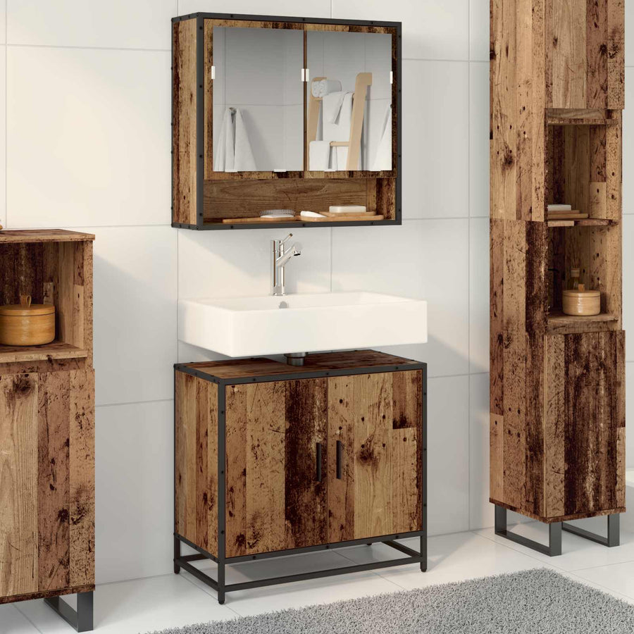 Badkamer wastafelkast Oud Hout 65 x 33 x 60 cm Bewerkt hout