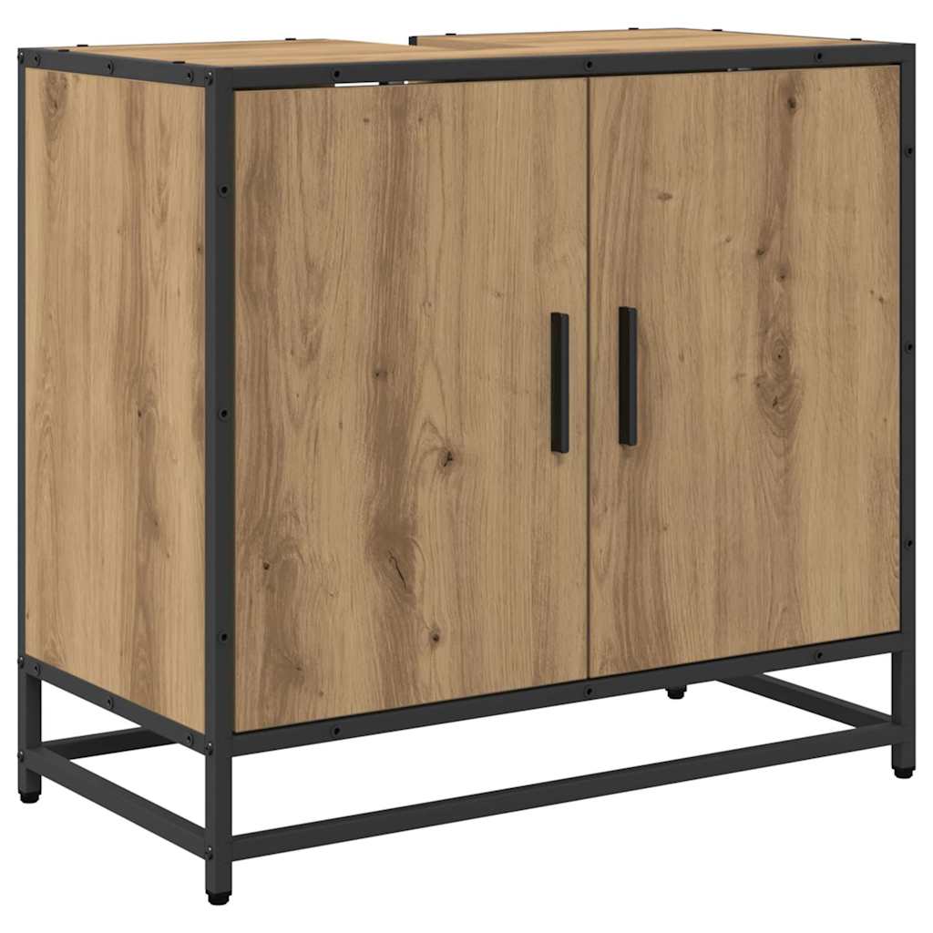 Badkamer wastafelkast artisanaal eikenkleurig 65 x 33 x 60 cm