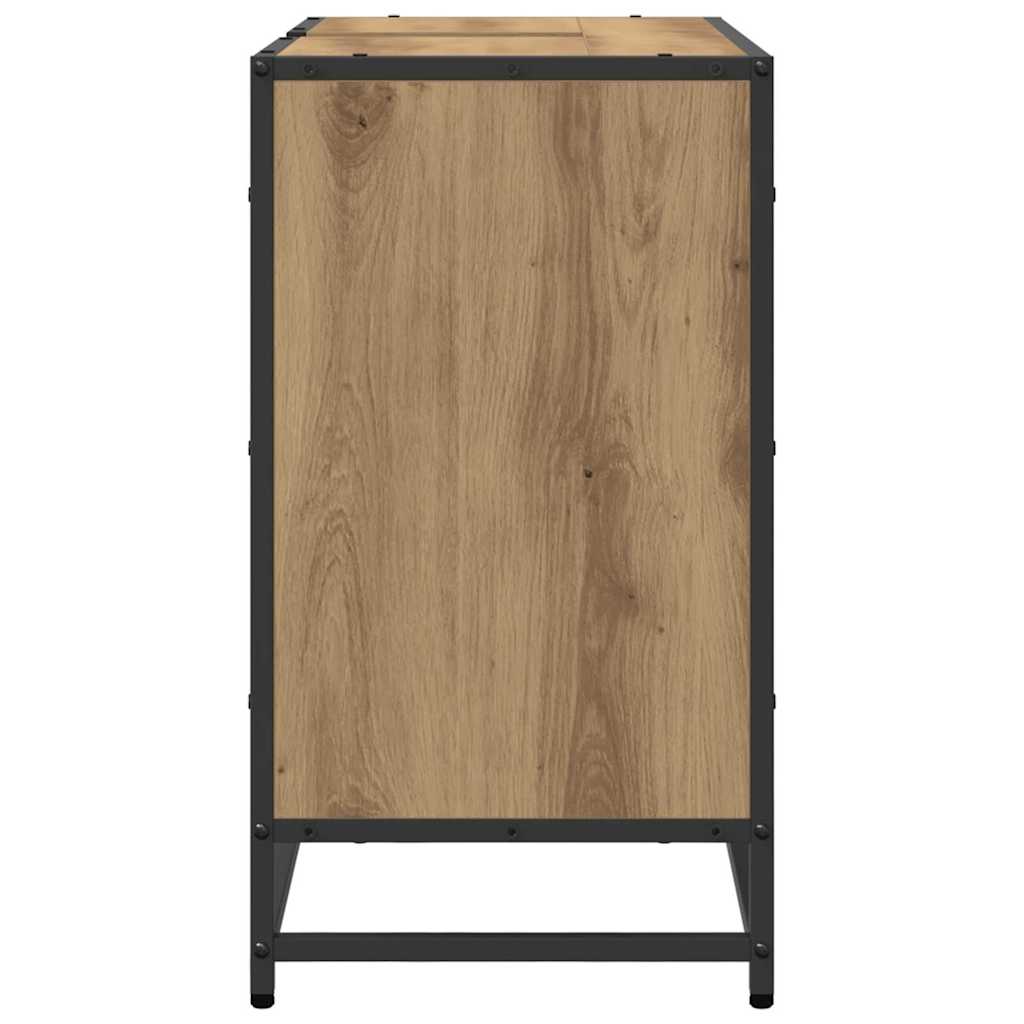 Badkamer wastafelkast artisanaal eikenkleurig 65 x 33 x 60 cm
