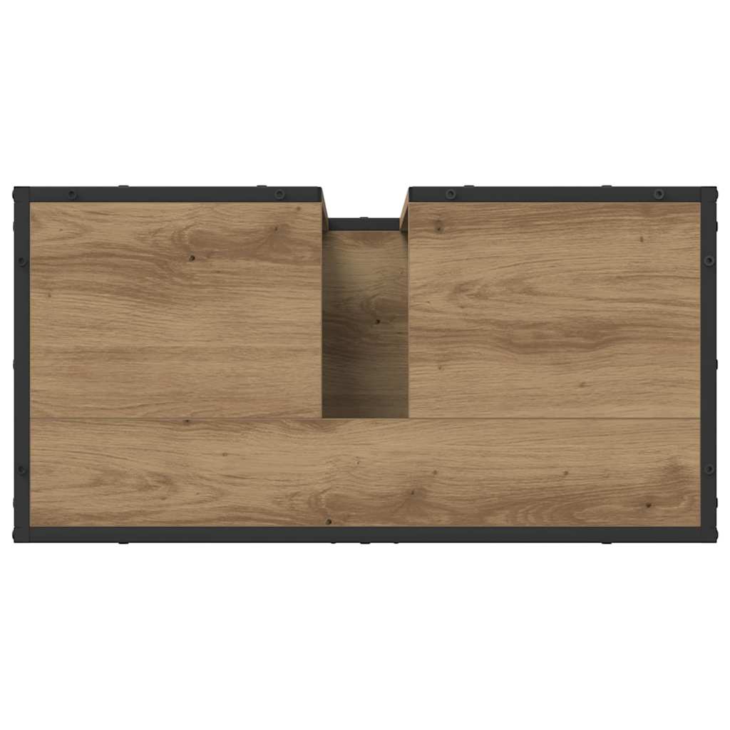 Badkamer wastafelkast artisanaal eikenkleurig 65 x 33 x 60 cm