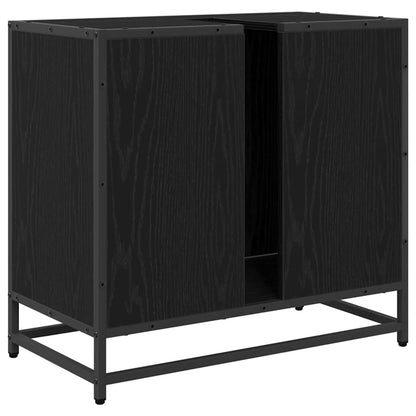 Badkamertenk te kast Zwart Eiken 65 x 33 x 60 cm Bewerkt hout