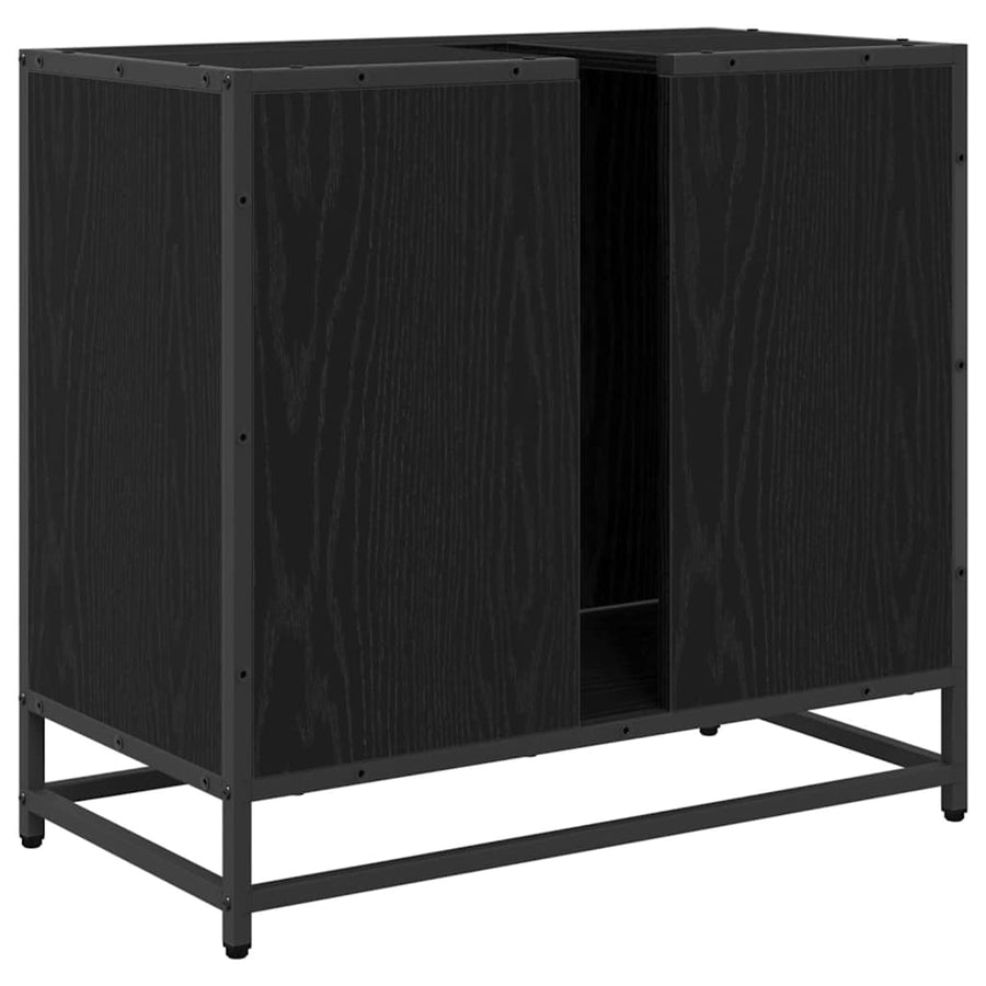 Badkamertenk te kast Zwart Eiken 65 x 33 x 60 cm Bewerkt hout