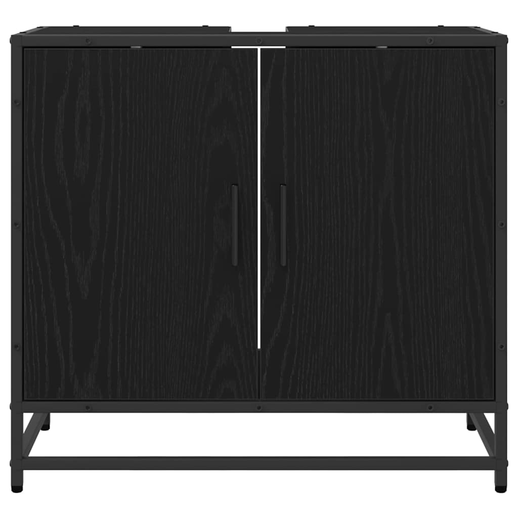 Badkamertenk te kast Zwart Eiken 65 x 33 x 60 cm Bewerkt hout