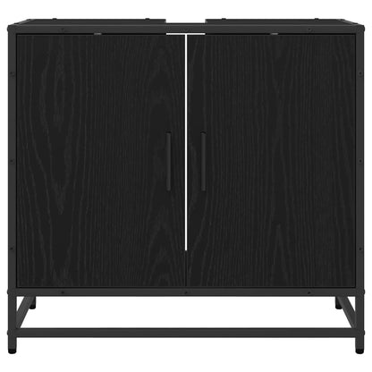 Badkamertenk te kast Zwart Eiken 65 x 33 x 60 cm Bewerkt hout